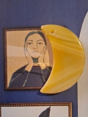 Yellow Crescent Moon Pendant